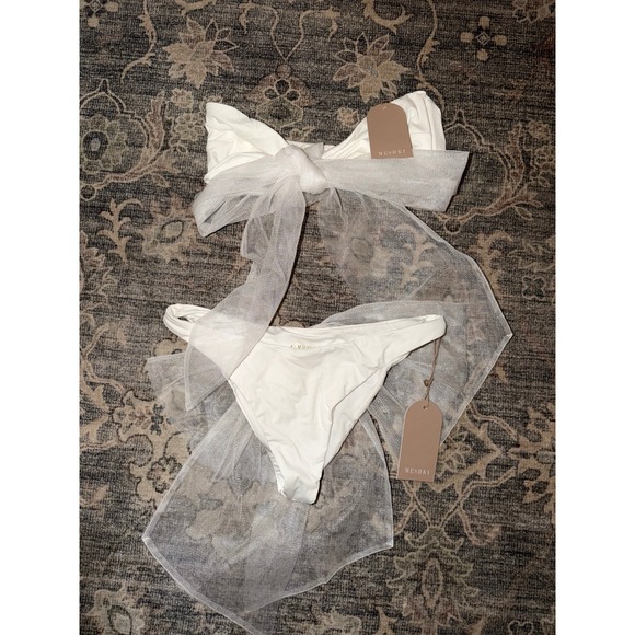 Meshki Other - Meshki Bridal White Bikini Sheryl Bow Large